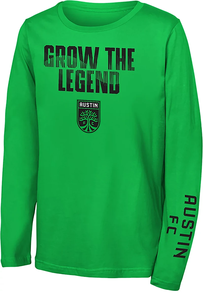 Outerstuff Boys' Austin FC Slogan Decibal Long Sleeve Graphic T-shirt