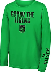 Outerstuff Boys' Austin FC Slogan Decibal Long Sleeve Graphic T-shirt