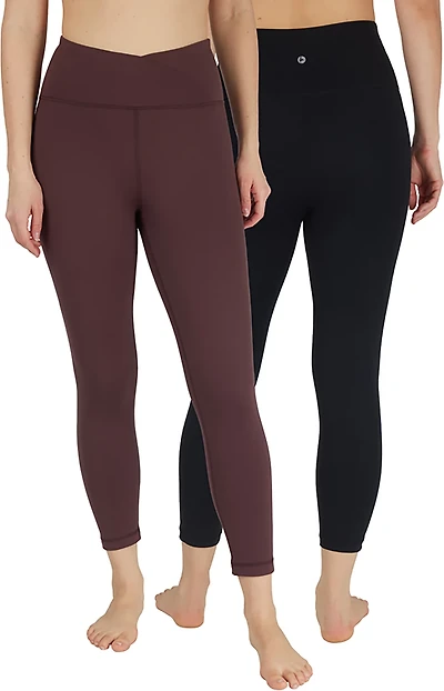 90 Degree by Reflex Women's Interlock Crossover and Everyday Capris 2-Pack