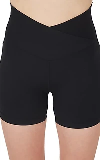 90 Degree by Reflex Women's Lux Crossover and Classic Bike Shorts 5 2-Pack