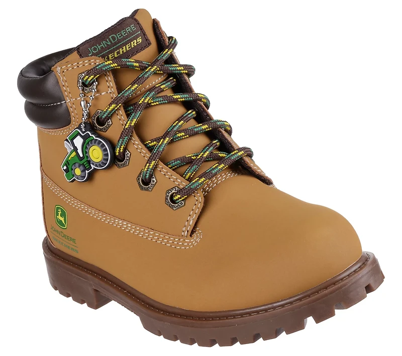 SKECHERS Boys' John Deere Power Reach Rugged Dozer Boots