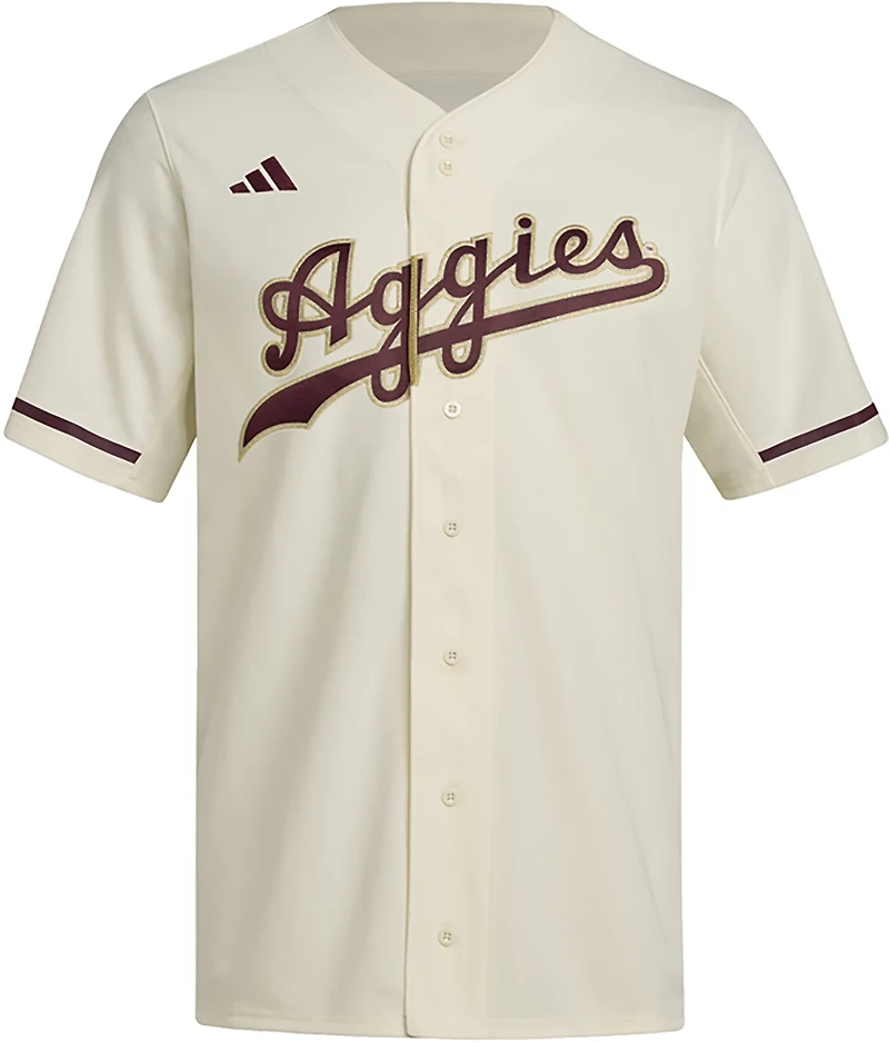 adidas Men's Texas A&M Aggies Gold Standard Full Button Baseball Jersey