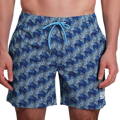 Beach Bros Men's Coral Overlap Swim Trunk Shorts 6.5