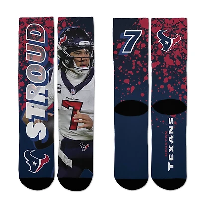 For Bare Feet Youth Houston Texans C.J. Stroud Road Warrior Player Crew Socks