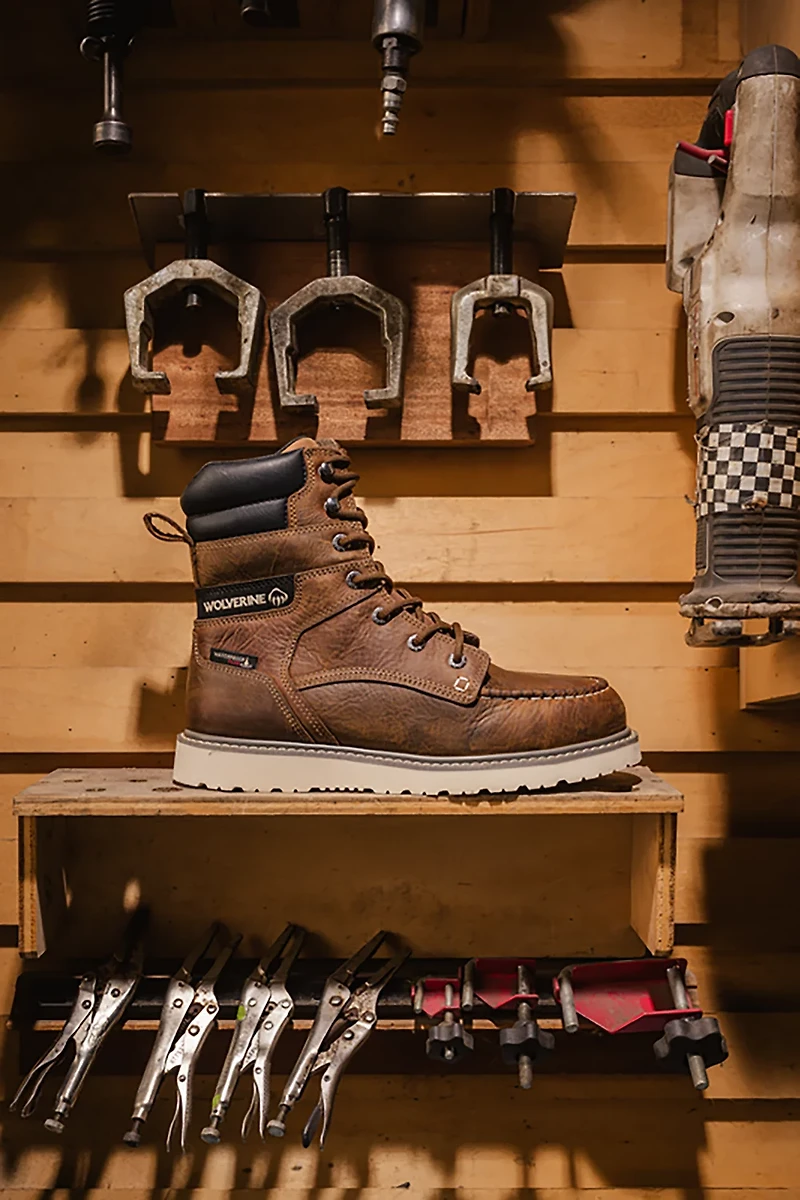 Wolverine Men's Trade Wedge 8" Moc Toe Steel Toe Work Boot