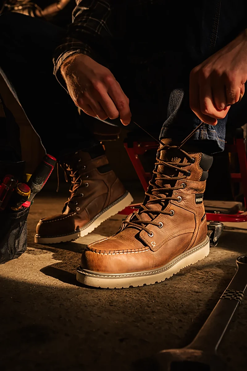 Wolverine Men's Trade Wedge 8" Moc Toe Steel Toe Work Boot