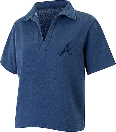 Concepts Sport Women's Atlanta Braves Volley Fleece Short Sleeve Shirt