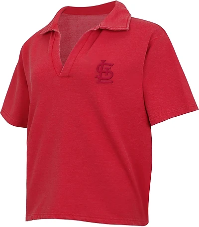Concepts Sport Women's St. Louis Cardinals Volley Fleece Short Sleeve Shirt