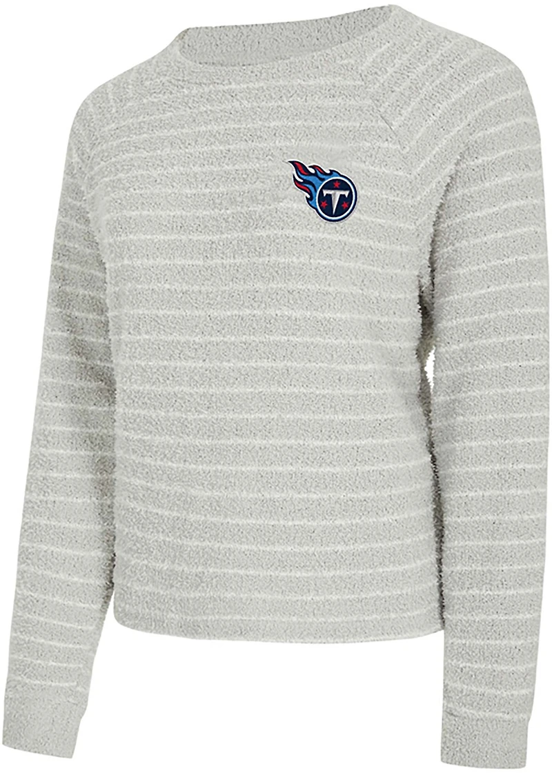 Concepts Sport Women's Tennessee Titans Ventura Striped Chenille Long Sleeve Sweater