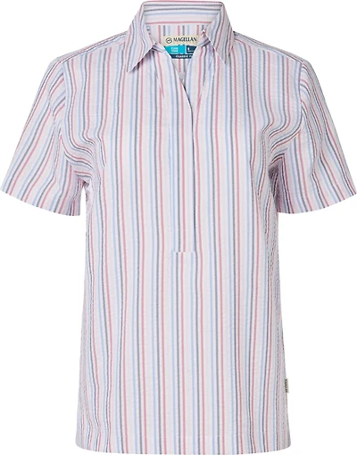 Magellan Outdoors Women's Americana Seersucker Short Sleeve Shirt