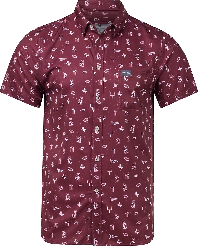 BURLEBO Men's Texas Pride Performance Button Up T-shirt