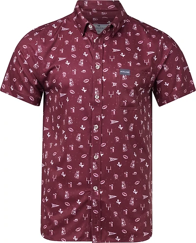 BURLEBO Men's Texas Pride Performance Button Up T-shirt