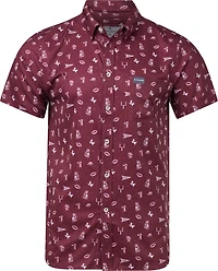 BURLEBO Men's Texas Pride Performance Button Up T-shirt