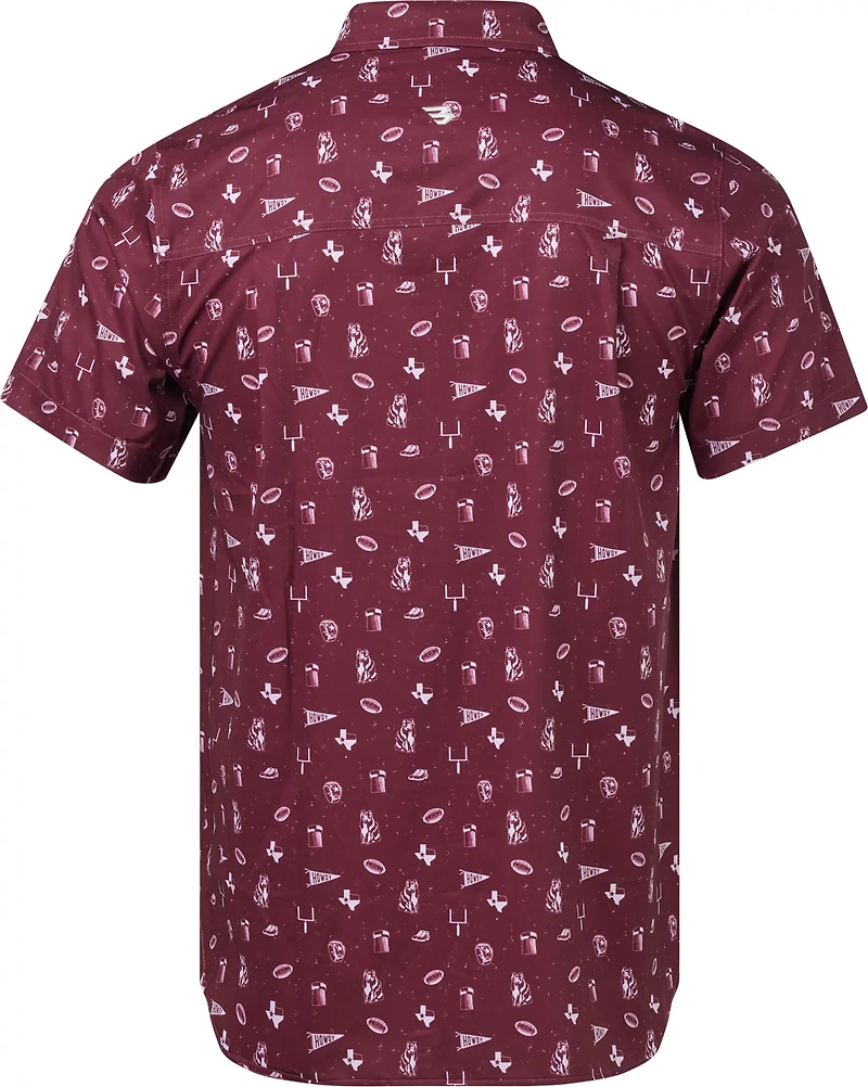 BURLEBO Men's Texas Pride Performance Button Up T-shirt