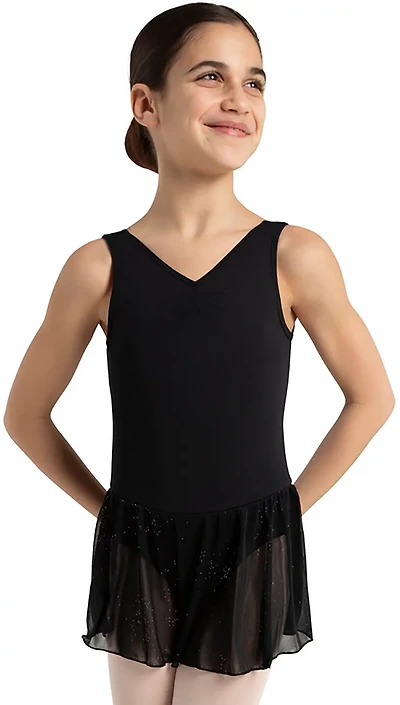 Capezio Girls' V Neck Pinch Front Tank Dress