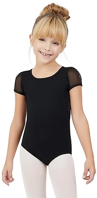 Capezio Girls' Puff Sleeve Keyhole Back Leotard
