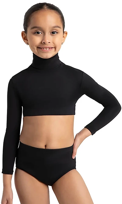 Capezio Girls' Team Basics Turtleneck Long Sleeve Top