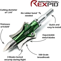 Rexpid III Grain Mechanical Broadheads 3-Pack