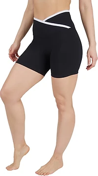 90 Degree by Reflex Women's Lux Crossover High Waist Bike Shorts 5 2-Pack