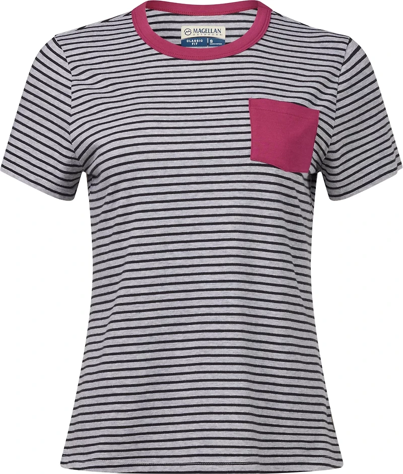 Magellan Outdoors Women's Barton Creek Striped Pocket T-shirt