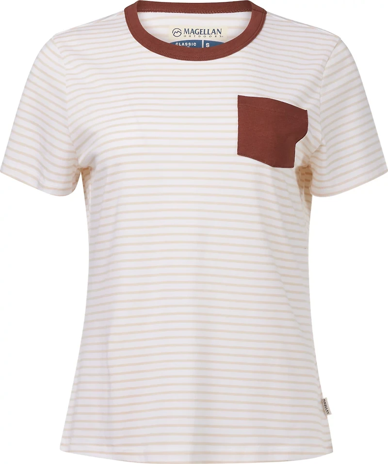 Magellan Outdoors Women's Barton Creek Striped Pocket T-shirt