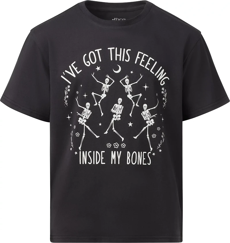 BCG Girls' Lifestyle Cotton Boxy Skeleton T-shirt