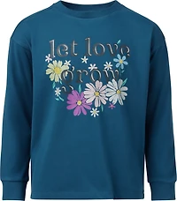 BCG Girls' Cotton Love Grow Graphic Long Sleeve T-shirt