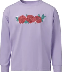 BCG Girls' Cotton Flower Child Graphic Long Sleeve T-shirt