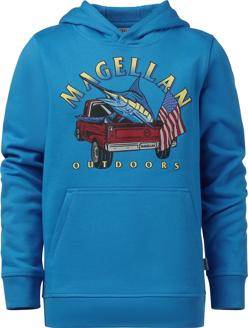 Magellan Outdoors Boys’ Marlin Americana Truck GFX Fleece Hoodie
