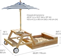 Teamson Kids' Sorrento 2-in-1 Picnic Table + Sandbox