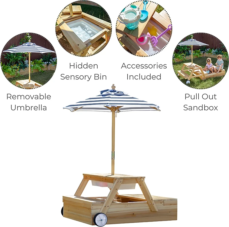Teamson Kids' Sorrento 2-in-1 Picnic Table + Sandbox