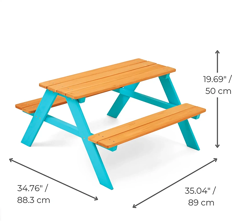 Teamson Kids' Classic A-Frame Wooden Picnic Table