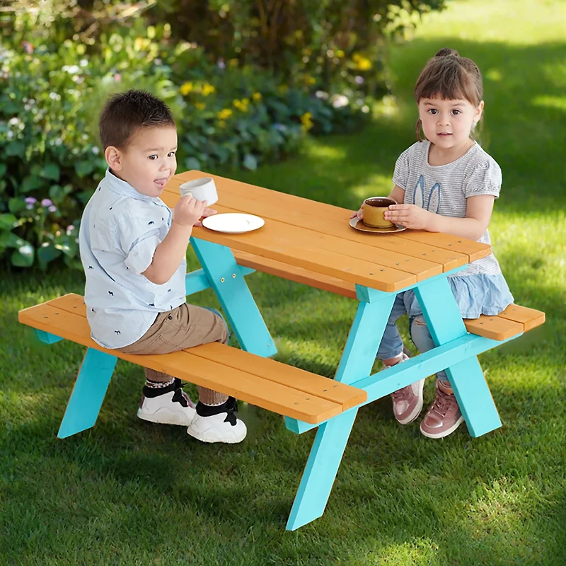 Teamson Kids' Classic A-Frame Wooden Picnic Table