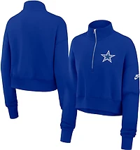 Nike Women's Dallas Cowboys Rewind Phoenix 1/4 Zip Long Sleeve Top