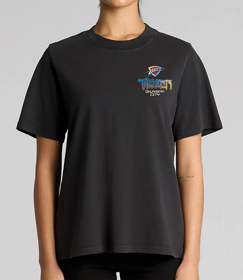 The Wild Collective Men's Oklahoma City Thunder Front & Back Streetwear Graphic T-shirt