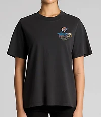 The Wild Collective Men's Oklahoma City Thunder Front & Back Streetwear Graphic T-shirt