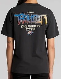 The Wild Collective Men's Oklahoma City Thunder Front & Back Streetwear Graphic T-shirt