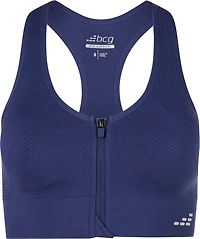 BCG Women's Seamless Zip Front Mid Impact Sports Bra
