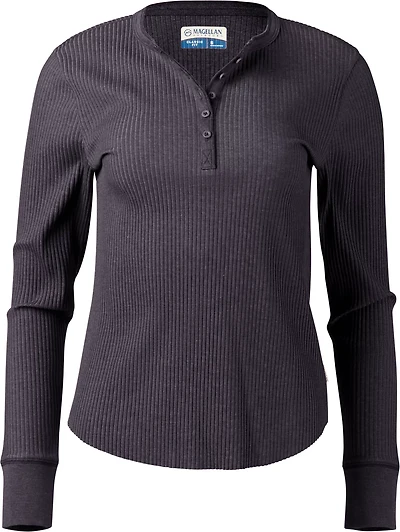 Magellan Outdoors Women's Hickory Canyon Ribbed Long Sleeve Henley Shirt