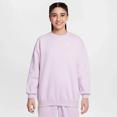 Nike Girls' Sportswear Club Fleece Oversized Crew Pullover
