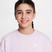 Nike Girls' Sportswear Club Fleece Oversized Crew Pullover
