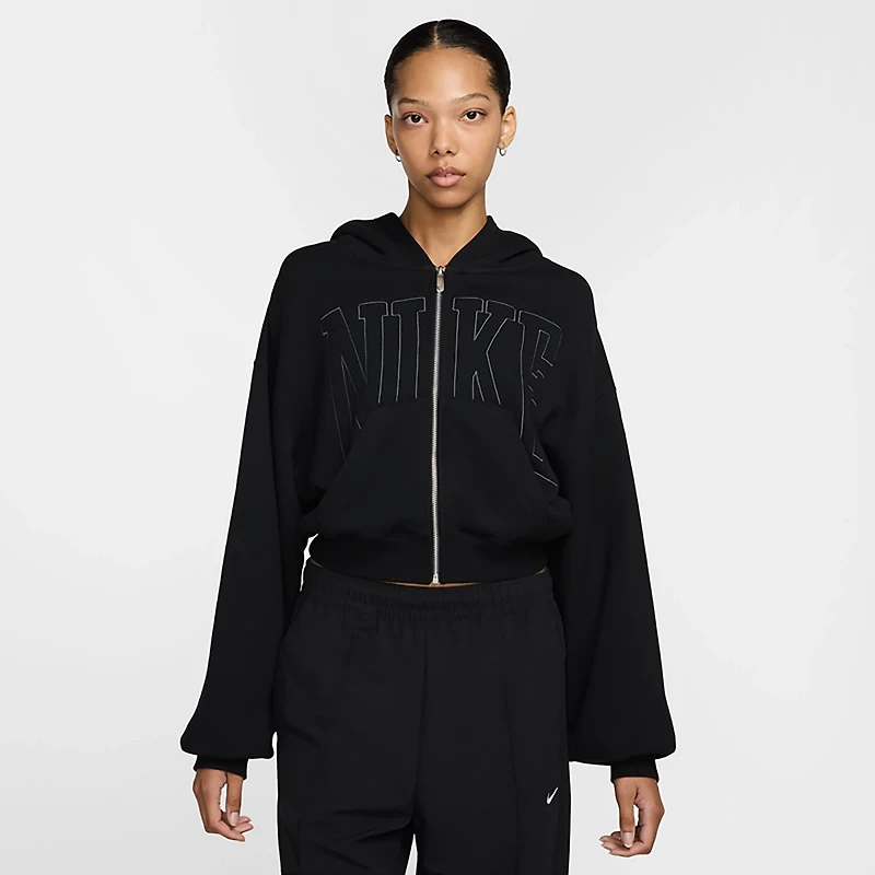 Nike Women's Sportswear Full-Zip Cropped French Terry Hoodie