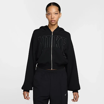 Nike Women's Sportswear Full-Zip Cropped French Terry Hoodie