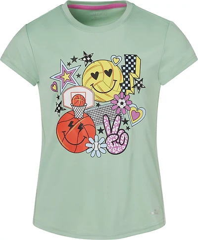 BCG Girls' Training Turbo Happy Sport Graphic Short Sleeve T-shirt
