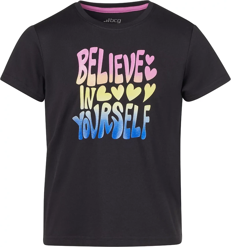 BCG Girls' Lifestyle Cotton Believe Yourself T-shirt