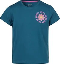 BCG Girls' Lifestyle Positive Daisy Cotton GFX Short Sleeve Graphic T-shirt