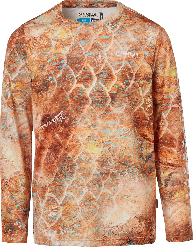 Magellan Outdoors Boys' Mossy Oak Coastal Long Sleeve Crew T-shirt