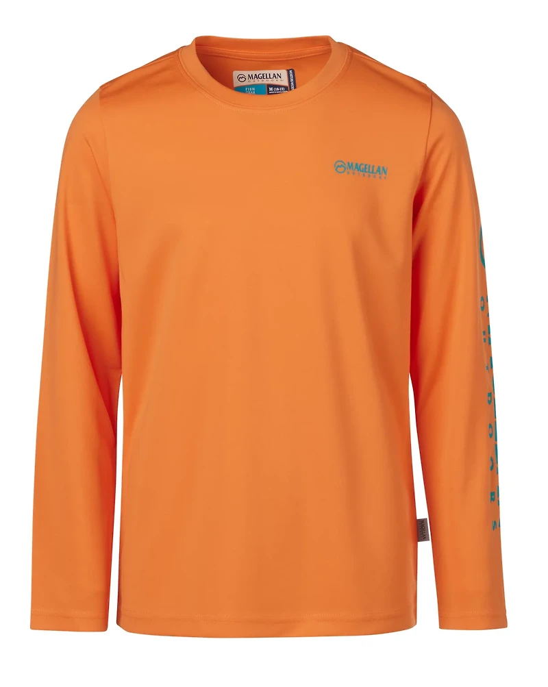 Magellan Outdoors Boys’ Casting Crew Fish Back Long Sleeve T-shirt