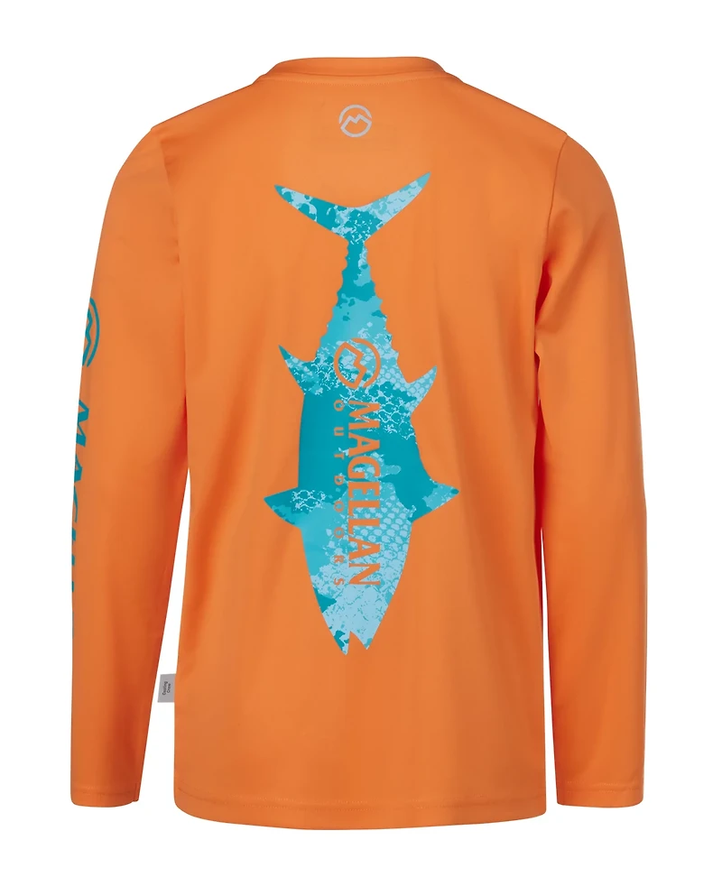 Magellan Outdoors Boys’ Casting Crew Fish Back Long Sleeve T-shirt