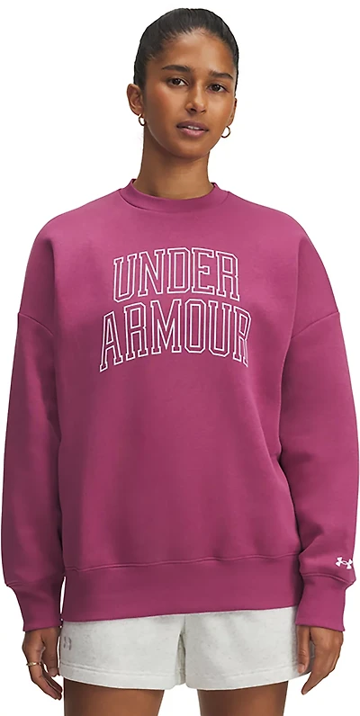 Under Armour Women's Rival Fleece Oversized Varsity Crew Sweatshirt
